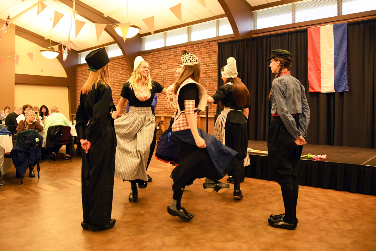 137 Dutch dancers performed in wooden shoes and traditional costumes.JPG